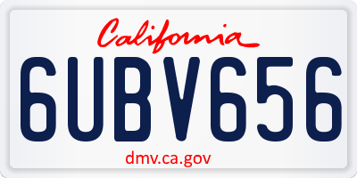 CA license plate 6UBV656