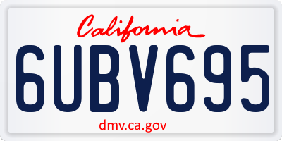 CA license plate 6UBV695