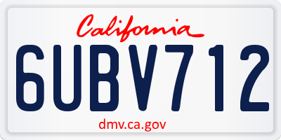 CA license plate 6UBV712