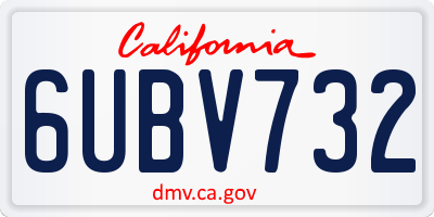 CA license plate 6UBV732