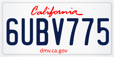 CA license plate 6UBV775