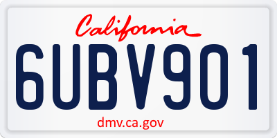 CA license plate 6UBV901
