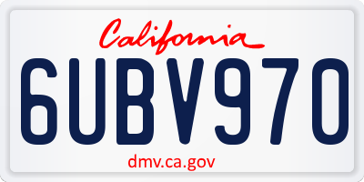 CA license plate 6UBV970