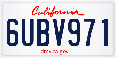 CA license plate 6UBV971