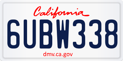 CA license plate 6UBW338