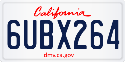 CA license plate 6UBX264