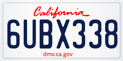 CA license plate 6UBX338