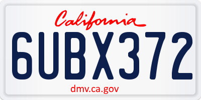 CA license plate 6UBX372