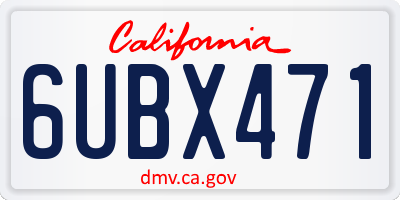 CA license plate 6UBX471