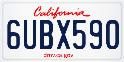 CA license plate 6UBX590