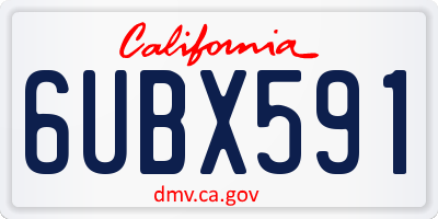 CA license plate 6UBX591
