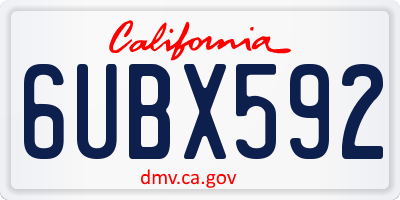 CA license plate 6UBX592