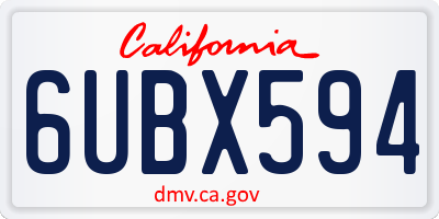 CA license plate 6UBX594