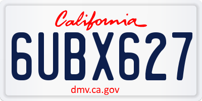 CA license plate 6UBX627