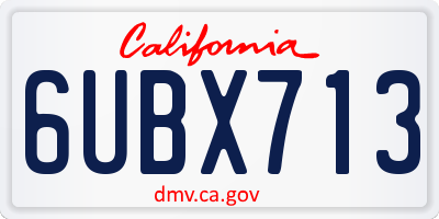CA license plate 6UBX713