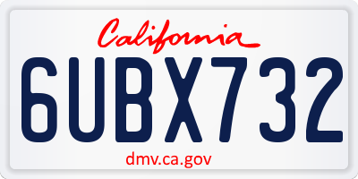 CA license plate 6UBX732