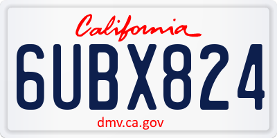 CA license plate 6UBX824