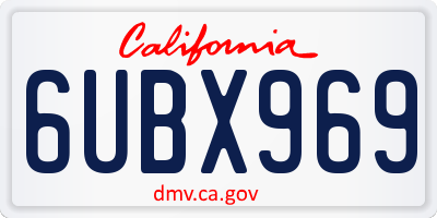CA license plate 6UBX969
