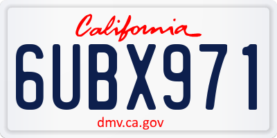 CA license plate 6UBX971