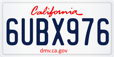CA license plate 6UBX976