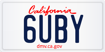 CA license plate 6UBY