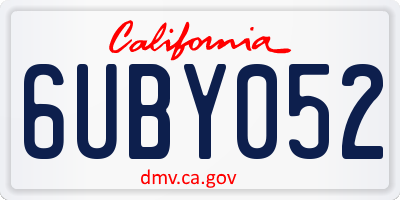 CA license plate 6UBY052