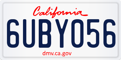 CA license plate 6UBY056