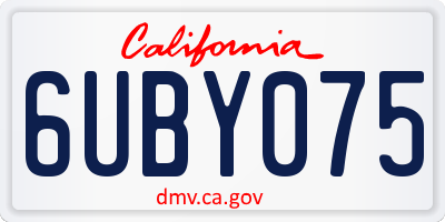 CA license plate 6UBY075
