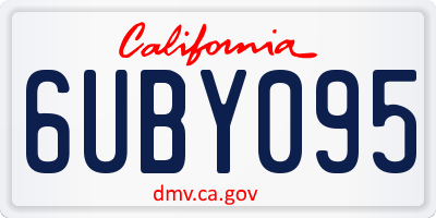 CA license plate 6UBY095