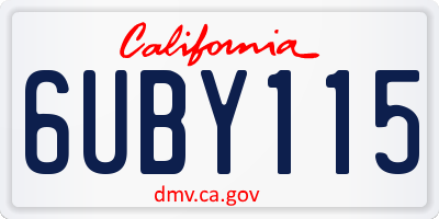 CA license plate 6UBY115