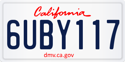 CA license plate 6UBY117