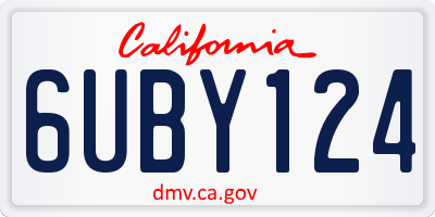 CA license plate 6UBY124