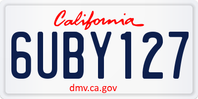 CA license plate 6UBY127