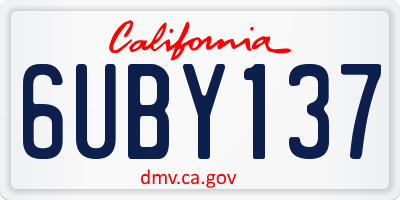 CA license plate 6UBY137