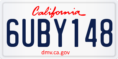 CA license plate 6UBY148