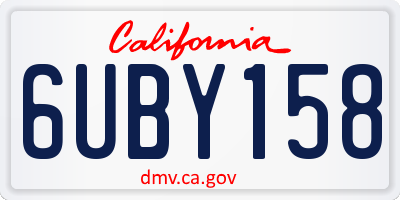 CA license plate 6UBY158