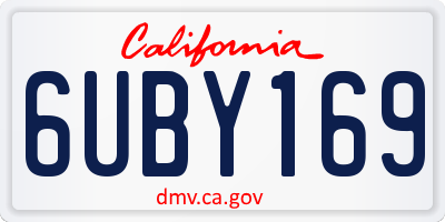 CA license plate 6UBY169