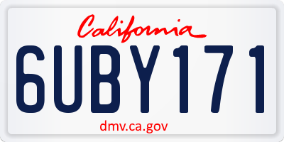 CA license plate 6UBY171