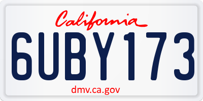 CA license plate 6UBY173