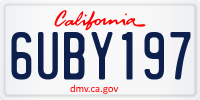 CA license plate 6UBY197