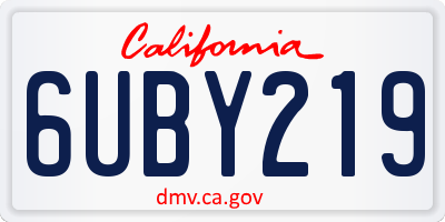 CA license plate 6UBY219