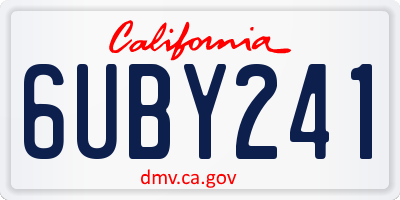 CA license plate 6UBY241