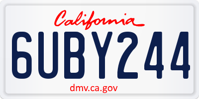 CA license plate 6UBY244