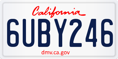 CA license plate 6UBY246