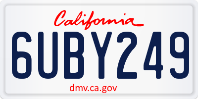 CA license plate 6UBY249
