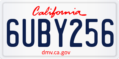 CA license plate 6UBY256
