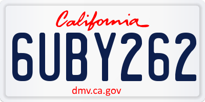 CA license plate 6UBY262