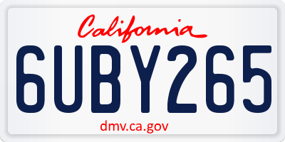 CA license plate 6UBY265