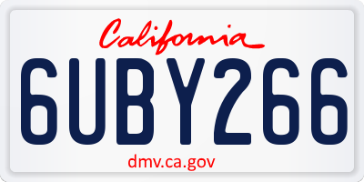 CA license plate 6UBY266