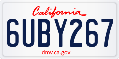 CA license plate 6UBY267
